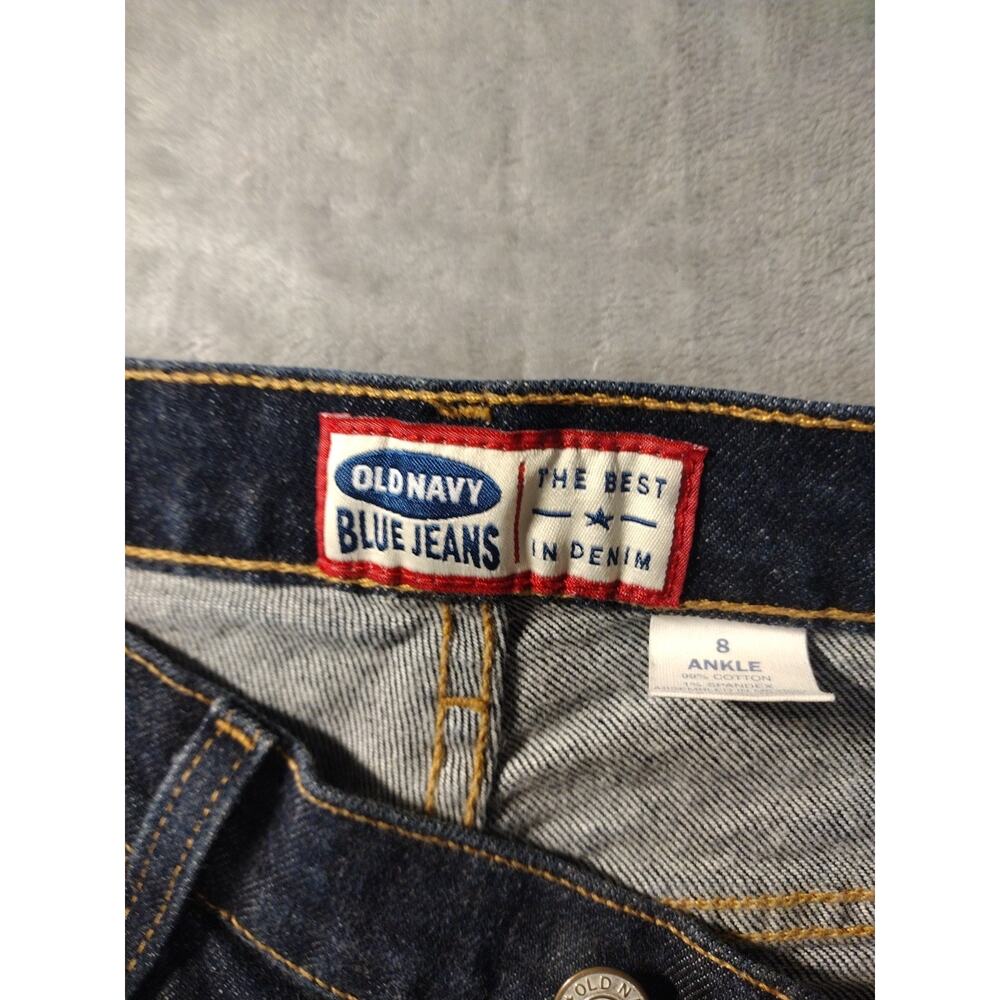 Vtg Old Navy Jeans Womens 8 Ankle Dark Wash High Waist Retro Y2K Casual American - Picture 11 of 12